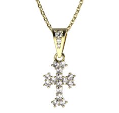 BG zlatý přívěšek křížek 267 Žluté zlato - 585 Diamant