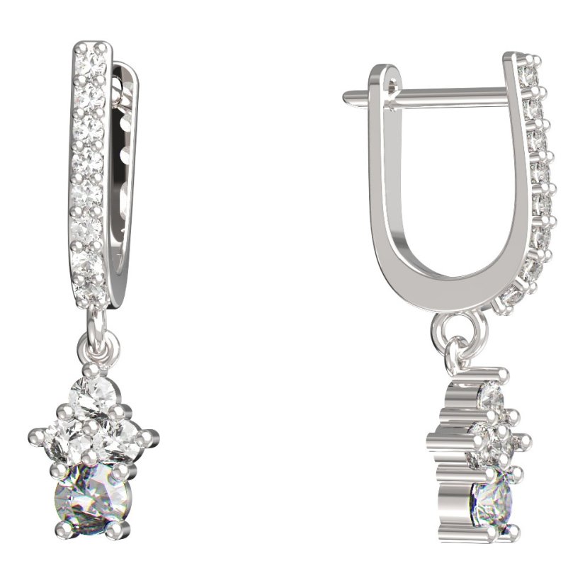 BeKid dětské náušnice 159 Bílé zlato - 585 Diamant