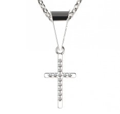 BG zlatý přívěšek křížek 1107 Bílé zlato - 585 Diamant