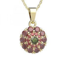 BG přívěs vsazený granát 947I Stříbro 925 - pozlacené Vltavín a granát