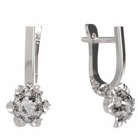 BG zlaté náušnice 878 Bílé zlato - 585 Diamant