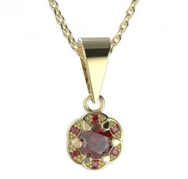 BG přívěs kulatý 994-0 Stříbro 925 - pozlacené Granát