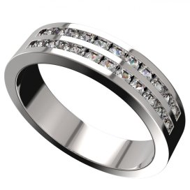 BG zlatý prstýnek 656 Bílé zlato - 585 Diamant