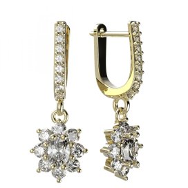 BG zlaté náušnice s diamanty 627 Žluté zlato - 585 Diamant lab-grown