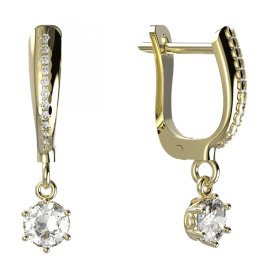 BG zlaté náušnice 1294 Žluté zlato - 585 Diamant