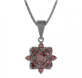 BG přívěs oválný 735-0 Stříbro 925 - ruthenium (30-90dní) Granát