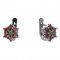 BG Earring - 002 - Switching on: English, Metal: Silver 925 - rhodium, Stone: Garnet