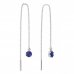 BeKid, Gold kids earrings -1294 - Switching on: Chain 9 cm, Metal: White gold 585, Stone: Dark blue cubic zircon