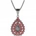 BG pendant drop stone 148-0 - Metal: Silver 925 - rhodium, Stone: Garnet