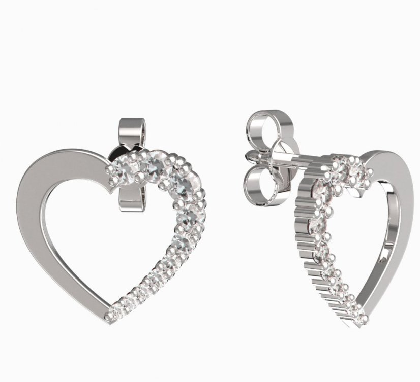 BeKid dívčí náušnice srdíčko 1263 Bílé zlato - 585 Diamant