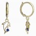 BeKid, Gold kids earrings -1183 - Switching on: Circles 12 mm, Metal: Yellow gold 585, Stone: Dark blue cubic zircon