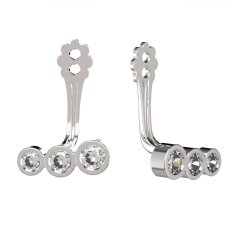 BG komponent k naušnicím tři diamanty - TZ Bílé zlato - 585 Diamant lab-grown