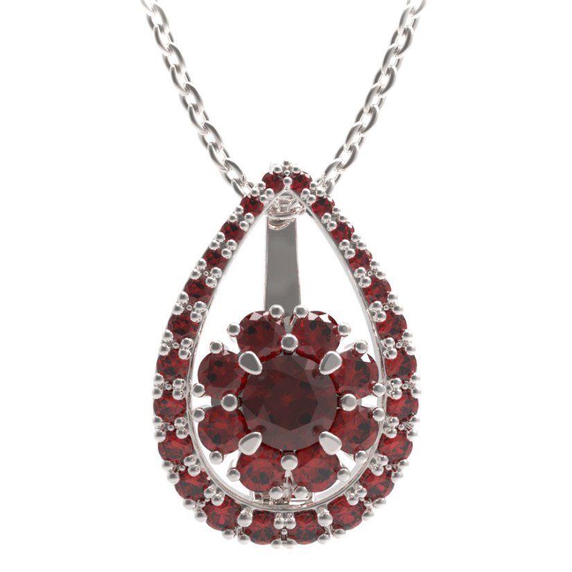 BG přívěs kruhováho tvaru 497-90 Stříbro 925 - rhodium Granát