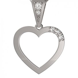 BG zlatý diamantový přívěšek srdíčko 1262 Bílé zlato - 585 Diamant lab-grown