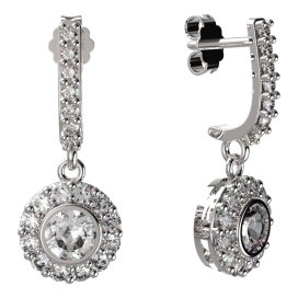 BG zlaté diamantové náušnice -  744 Bílé zlato - 585 Diamant lab-grown