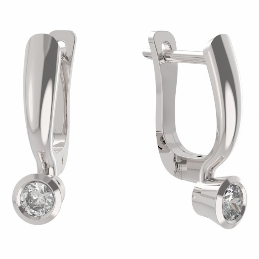BG zlaté náušnice 551 Bílé zlato - 585 Diamant