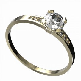BG zlatý diamantový prstýnek 558 J Žluté zlato - 585 Diamant lab-grown