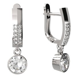 BG zlaté náušnice 724 Bílé zlato - 585 Diamant