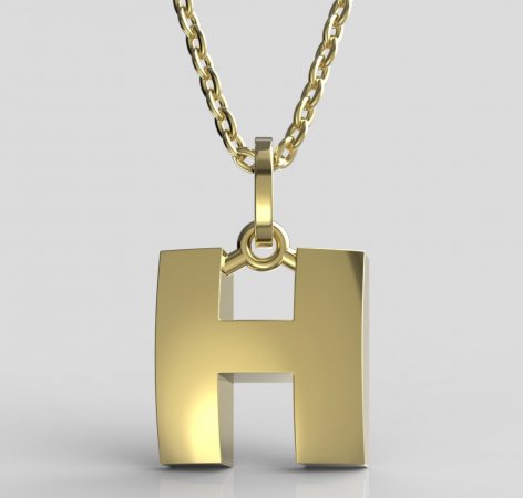 BeKid, Gold kids pendant - letter H - Metal: Yellow gold 585