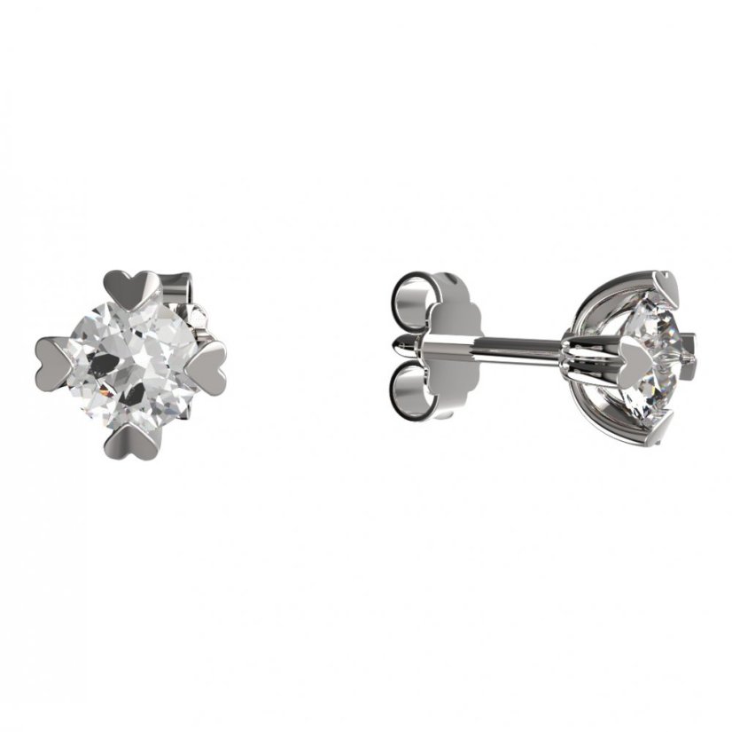BG zlaté náušnice 883/40 Bílé zlato - 585 Diamant