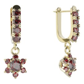 BG  náušnice 978 Stříbro 925 - pozlacené Granát