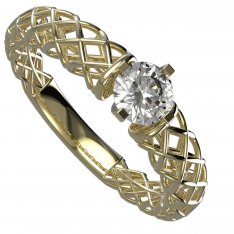 BG zlatý diamantový prstýnek 1467 /zásnubní-snubní/