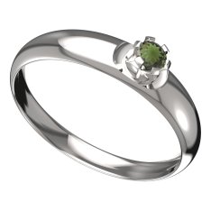 BG vltavínový prsten 553T Bílé zlato - 585 Vltavín