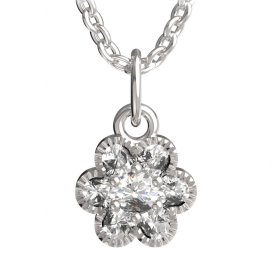 BeKid dětský přívěšek kytička 140 Bílé zlato - 585 Diamant