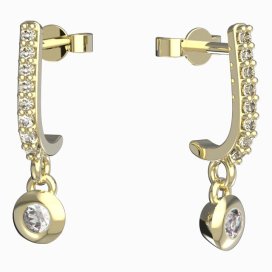 BeKid dětské náušnice 732 Žluté zlato - 585 Bílý kubický zirkon
