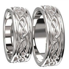 BG zlatý snubní prsten SN02/m, Pánský - Bílé zlato - 585