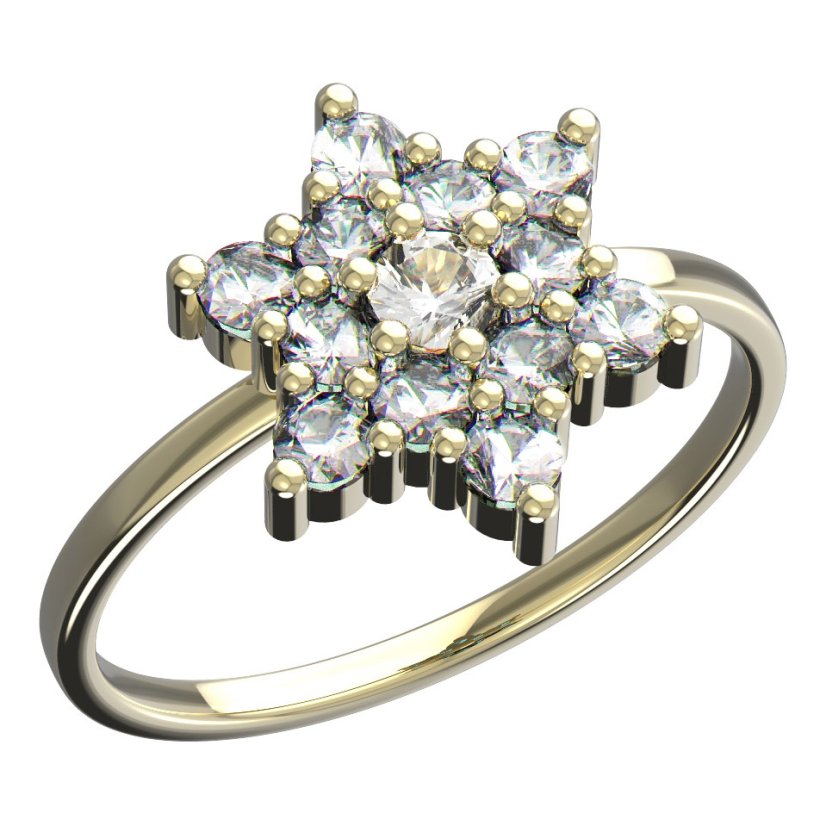 BeKid dětský prsten hvězdička 090 Žluté zlato - 585 Diamant