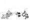 BeKid, Gold kids earrings -1159 - Switching on: Pendant hanger, Metal: White gold 585, Stone: Pink cubic zircon
