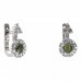 BG earring circular 497-87 - Metal: Silver 925 - rhodium, Stone: Garnet