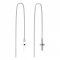 BeKid, Gold kids earrings -1105 - Switching on: Pendant hanger, Metal: White gold 585, Stone: Dark blue cubic zircon