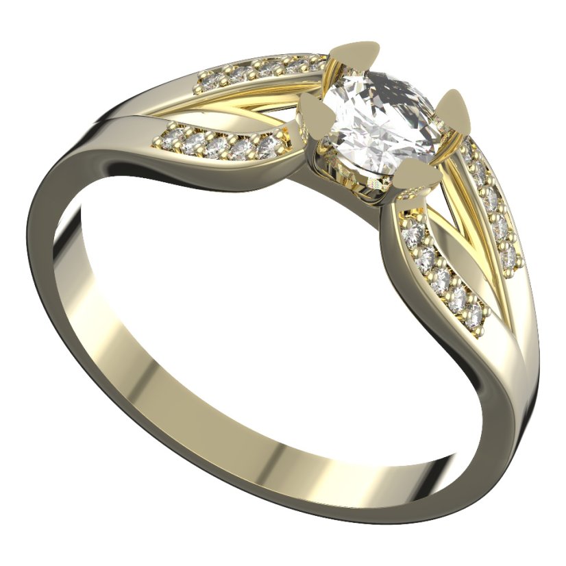 BG zlatý diamantový prstýnek 786 Žluté zlato - 585 Diamant lab-grown