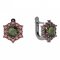 BG earring circular 230-07 - Metal: Silver 925 - rhodium, Stone: Garnet