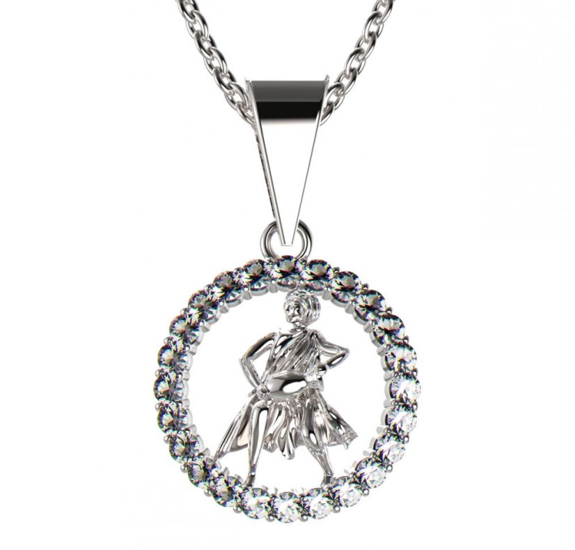 BeKid dětský zlatý přívěsek 052 vodnář Bílé zlato - 585 Diamant