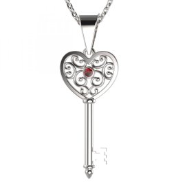 BG přívěs osázený kameny:granát  611 Stříbro 925 - rhodium Granát