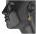 BG oval earring 249-84 - Metal: Silver 925 - rhodium, Stone: Moldavit and garnet