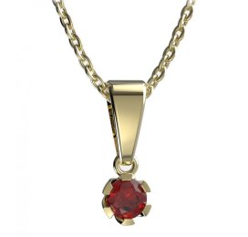 Zlatý přívěsek s červeným zirkonem, žluté zlato 585 – 870 (ZI348700)