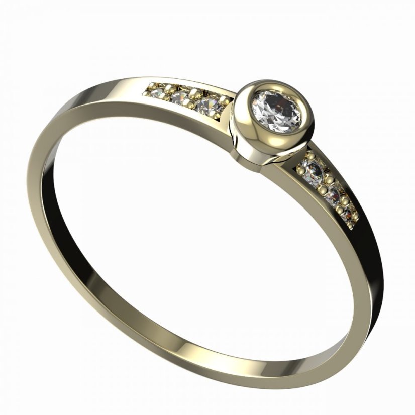 BG zlatý diamantový prstýnek 550 J Žluté zlato - 585 Diamant lab-grown