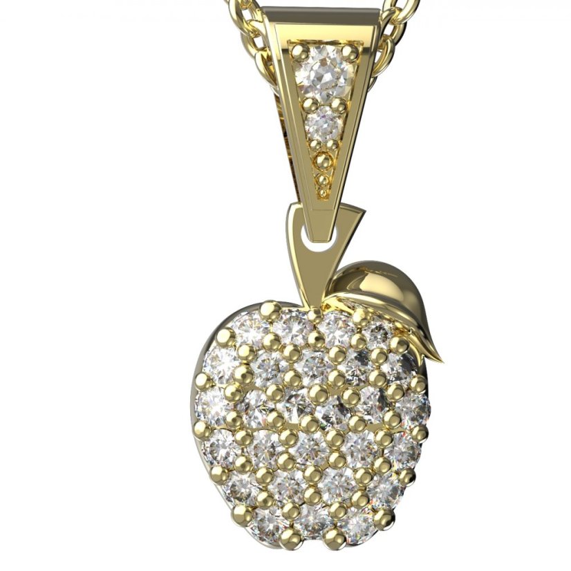 BG zlatý přívěšek - Jablko 801 Žluté zlato - 585 Diamant