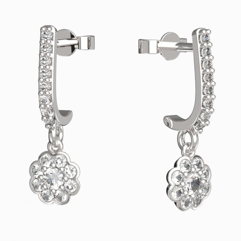 BG zlaté náušnice 552 Bílé zlato - 585 Diamant