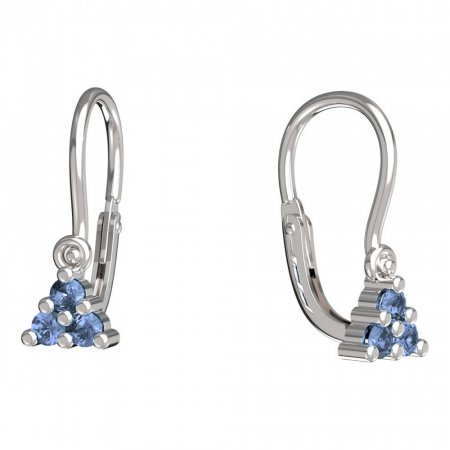 BeKid, Gold kids earrings -773 - Switching on: Brizura 0-3 roky, Metal: White gold 585, Stone: Light blue cubic zircon