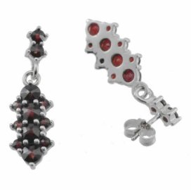 BG náušnice s českým granátem  329 Bílé zlato - 585 Granát