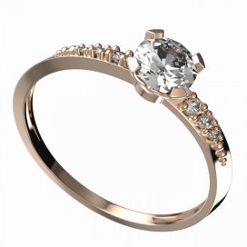BG zlatý diamantový prstýnek 558 D Růžové zlato 585 (30-90dní) Diamant lab-grown