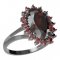 BG prsten oválný kámen 507-V - Kov: Stříbro 925 - rhodium, Kámen: Granát