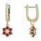 BeKid, Gold kids earrings -109 - Switching on: Circles 12 mm, Metal: White gold 585, Stone: Red cubic zircon