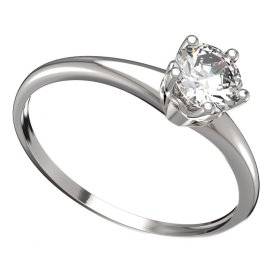BG zlatý prstýnek 875 I Bílé zlato - 585 Diamant