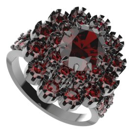 BG prsten oválný 280-Y Stříbro 925 - ruthenium (30-90dní) Granát